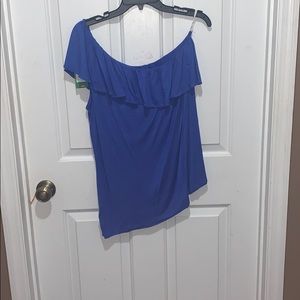 Lily Pulitzer One Shoulder Neveah top Iris Blue